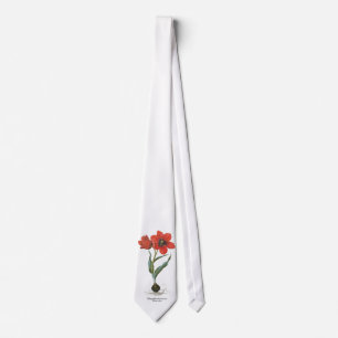 Cravate Tulipe de jardin rouge vintage printemps par Besle