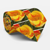Cravate Tulipes de printemps jaune (Roulé)