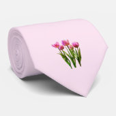 Cravate Tulipes Pastel Rose (Roulé)