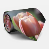 Cravate Tulipes roses (Roulé)