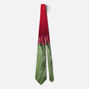 Cravate Tulipes rouges sur dégradé