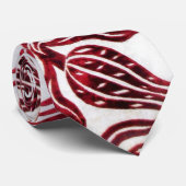 Cravate TULIPS ROUGE VELVET DOMMASQUE, Blanc Bourgogne (Roulé)