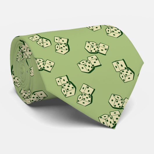 Cravate Tumbling Dice Gambling Sage Two-sided (Roulé)