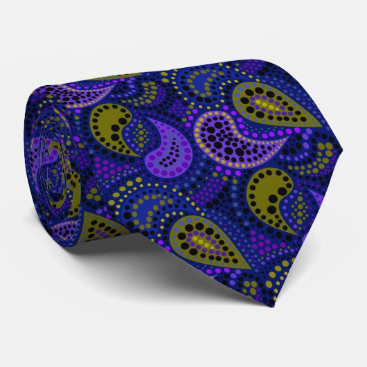 Cravate Turkish cucumbers abstract polka dot pattern  (Roulé)