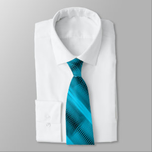 Cravate Turquoise Abstrait Futuriste Motif Diagonal Art