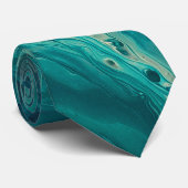 Cravate Turquoise acrylique pourrissant l'art liquide Abst (Roulé)