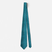 Cravate turquoise alligator imprimé bleu aqua bleu (Devant)