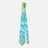 Cravate Turquoise, bleu coloré Abstrait (Devant)