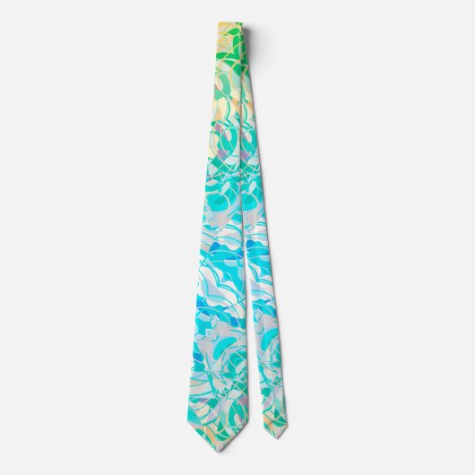 Cravate Turquoise, bleu coloré Abstrait (Devant)