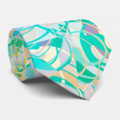 Cravate Turquoise, bleu coloré Abstrait (Roulé)