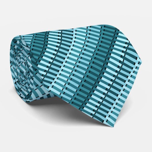 Cravate Turquoise Bleu élégant Abstrait moderne Motif en b (Roulé)