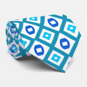 Cravate Turquoise bleu et blanc (Roulé)