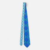 Cravate Turquoise bleu et blanc (Dos)