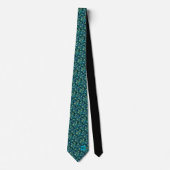 Cravate Turquoise bleu Peacock Feathers Mariage (Devant)