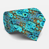 Cravate turquoise Blue Ripples (Roulé)