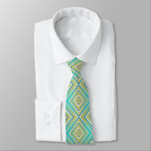 Cravate Turquoise Blues Alternative Diamond Motif