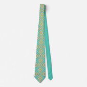 Cravate Turquoise Blues Alternative Diamond Motif (Devant)