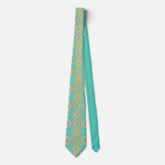 Cravate Turquoise Blues Alternative Diamond Motif (Devant)