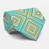 Cravate Turquoise Blues Alternative Diamond Motif (Roulé)