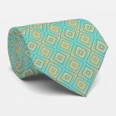 Cravate Turquoise Blues Alternative Diamond Motif (Roulé)