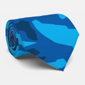 Cravate Turquoise camouflage blue camo (Roulé)