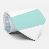 Cravate Turquoise Clair et Blanc Larges Rayures Horizontal (Roulé)