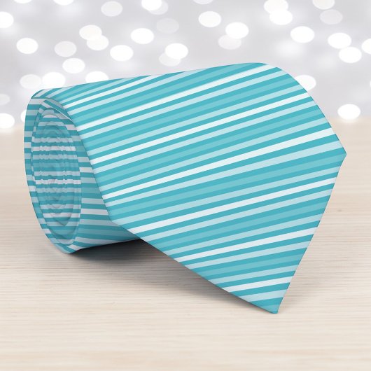 Cravate Turquoise Color Stripes Necktie