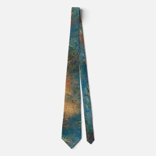 Cravate Turquoise Cooper Patina (Devant)