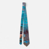Cravate turquoise d'art abstrait (Dos)