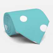 Cravate turquoise de point de polka de ciel (Roulé)