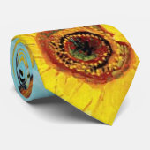 Cravate Turquoise de vase à tournesols de Vincent van Gogh (Roulé)
