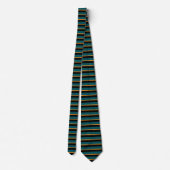 Cravate turquoise en noir et or horizontalement (Dos)