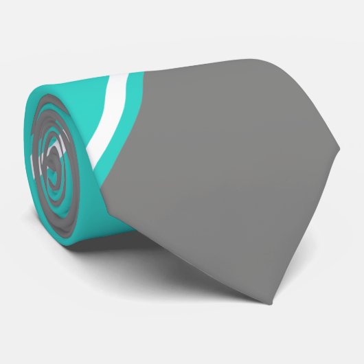 Cravate turquoise et argentée (Roulé)