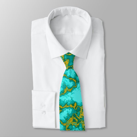 Cravate Turquoise et or (Attaché)