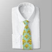 Cravate Turquoise Gold Damask Pattern (Attaché)
