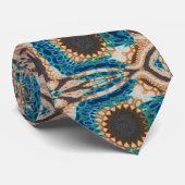 Cravate Turquoise Gold Sun Southwestern Art (Roulé)