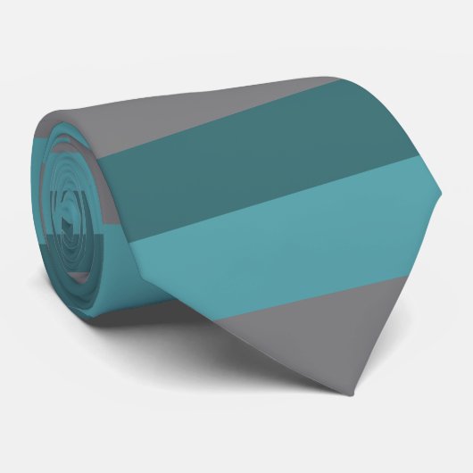 Cravate Turquoise, Gris (Roulé)