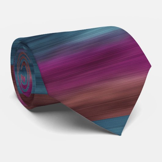 Cravate Turquoise Magenta Sienne Moderne (Roulé)