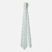 Cravate Turquoise mixte, vert Feuille Motif d'aquarelle (Devant)