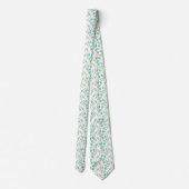 Cravate Turquoise mixte, vert Feuille Motif d'aquarelle (Dos)