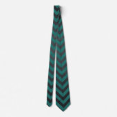 Cravate Turquoise Motif Chevron (Dos)