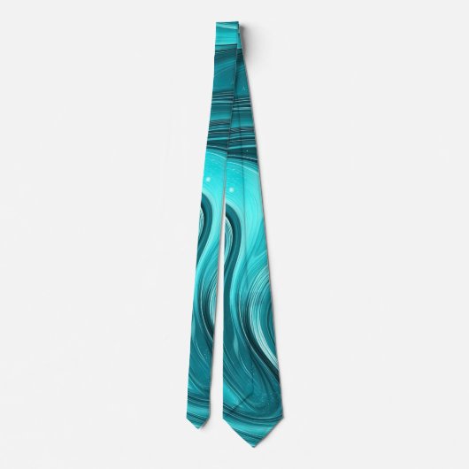 Cravate Turquoise Ocean Swirls (Dos)