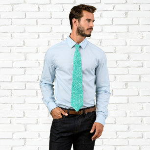 Cravate Turquoise Pailleté Luxueux Étincelant