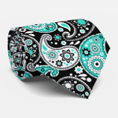 Cravate Turquoise Paisley Fancy Country Western Rancher (Roulé)