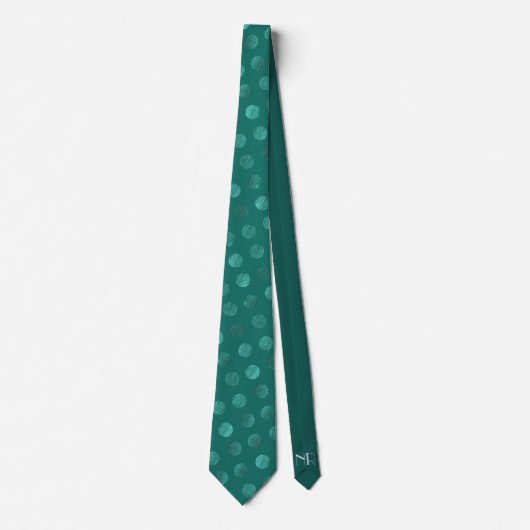 Cravate    Turquoise Polka Dots Modern & Elegant Christmas (Devant)
