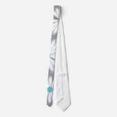 Cravate Turquoise Silver White Daisy Wild Flower Mariage (Dos)