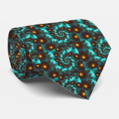 Cravate Turquoise Trippy Art Abstrait Fractal (Roulé)