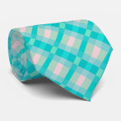 Cravate Turquoise Turquoise Vert bleu rose Motif (Roulé)