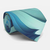 Cravate turquoise Turquoise Wave Design (Roulé)