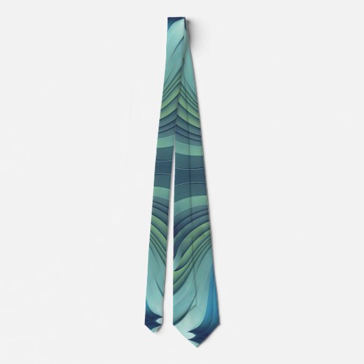 Cravate turquoise Turquoise Wave Design (Dos)